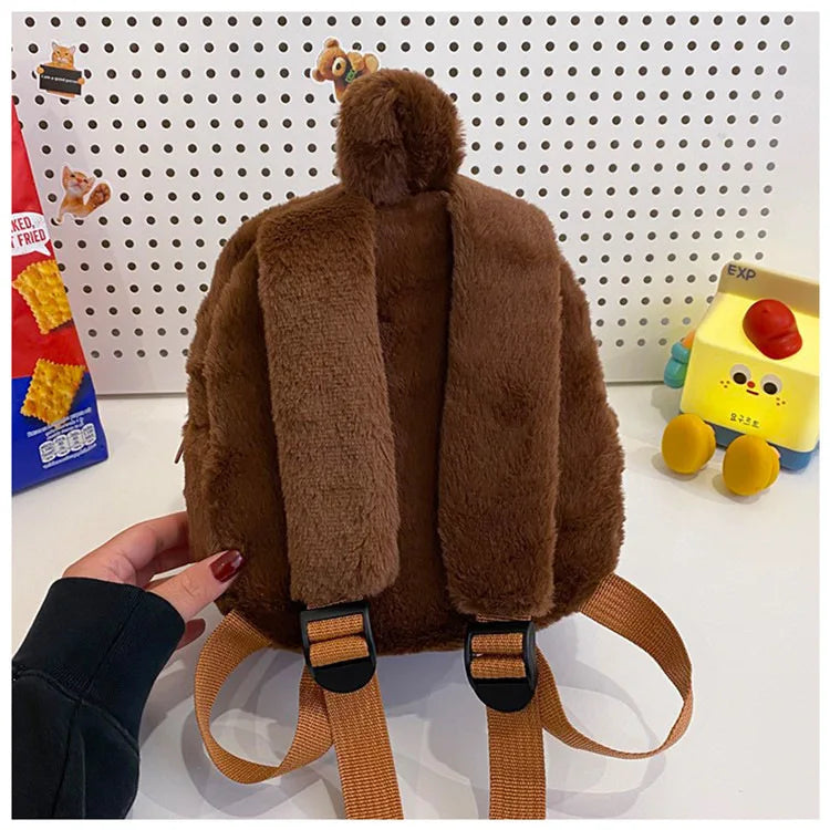 2024 Labubu Bakcpack for Girls Kids Cute Cartoon Plush Doll Bag Student Kawaii Backpack Outdoor Travel Bag