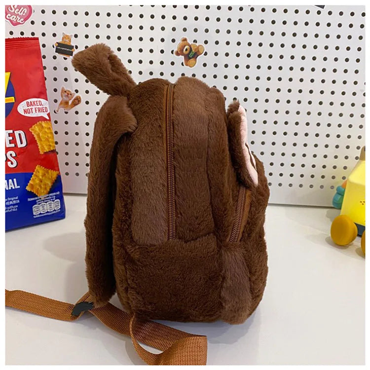 2024 Labubu Bakcpack for Girls Kids Cute Cartoon Plush Doll Bag Student Kawaii Backpack Outdoor Travel Bag
